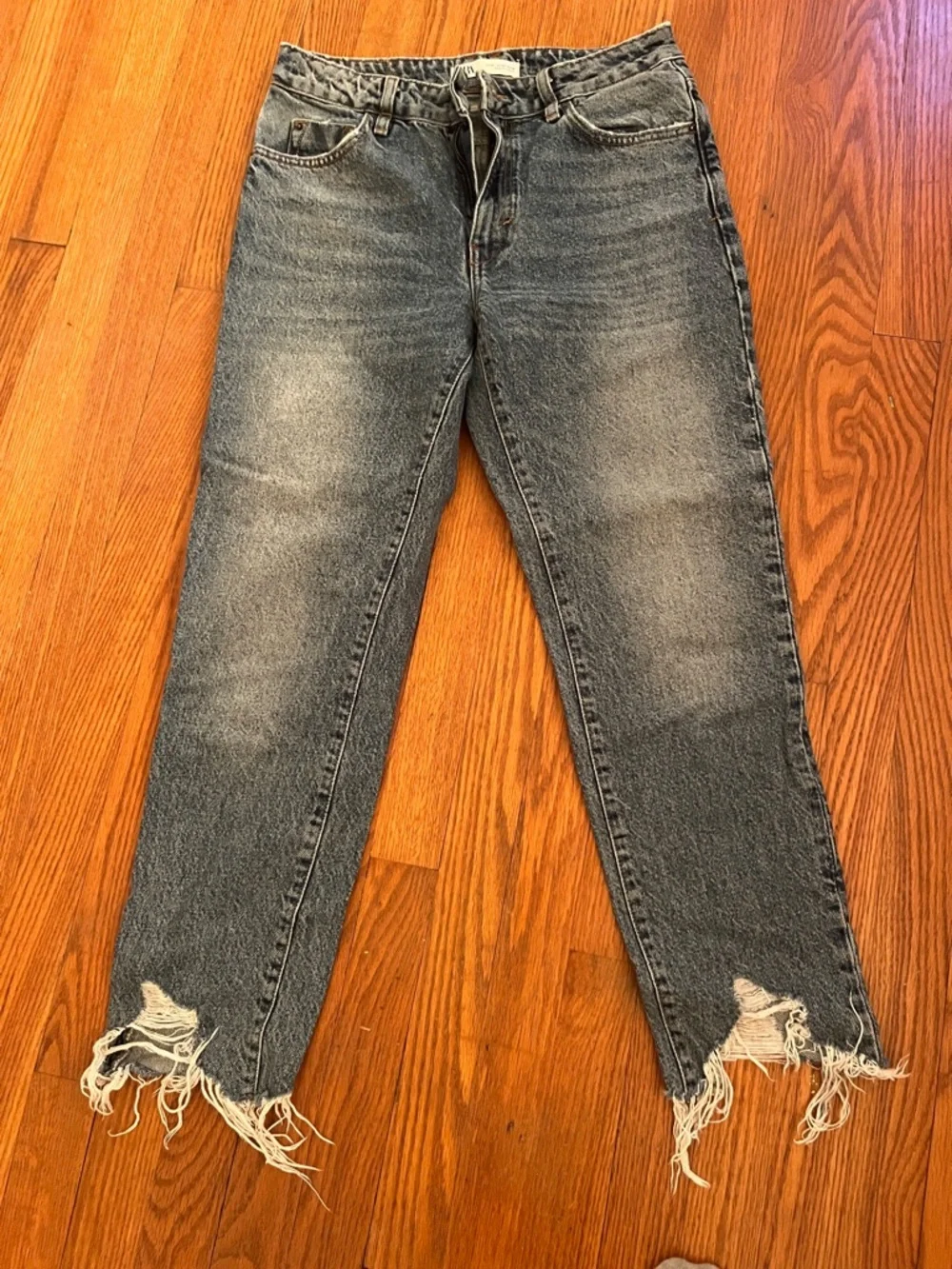 Zara Light Blue Distressed Denim Jeans - Picture 1 of 5